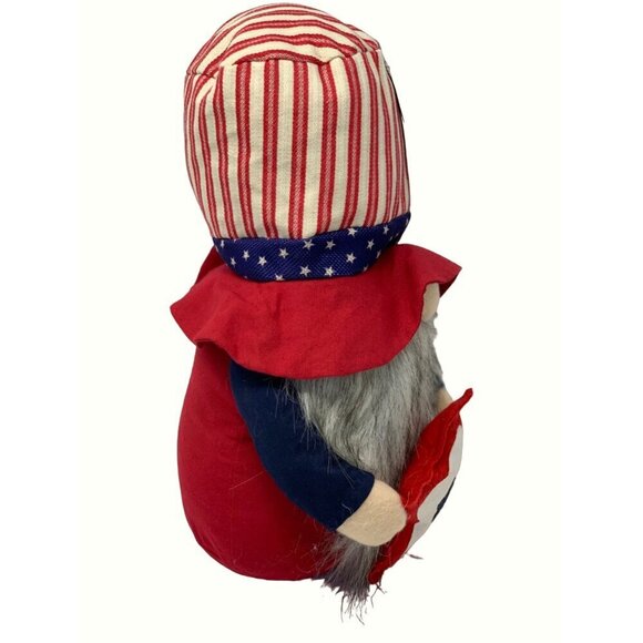 Patriotic Stars Stripes Gnome Chubby Plush Weighted 4th of July Red New 13 inch - Picture 7 of 8